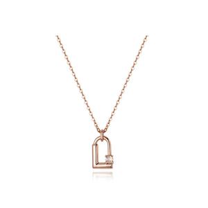 [티르리르] 14K 핑크골드 럭키엘 0.03ct 다이아 목걸이 TNJK4P00283SD