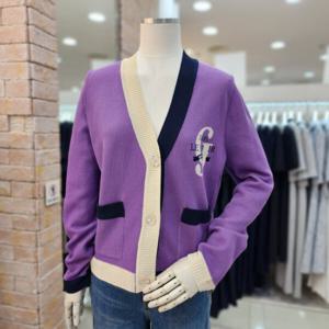 [JJ JIGOTT]JJ지고트 배색 포인트 레터링 가디건 GM8A1CDR2_DG