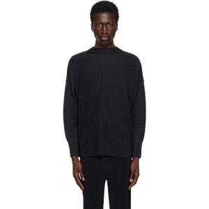 25 FW Homme Plisse Issey Miyake 남성 블랙 먼슬리 컬러 노벰버 티셔츠 251729M213004