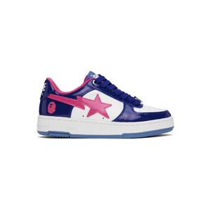 25 FW BAPE 여성 네이비   화이트 베이프 스타  1 스니커즈 242546F128006