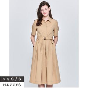 헤지스여성 HSDR5B202 클래식 코튼 반팔 원피스 솔리드