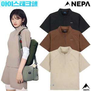 [네파][아이스테크쉘)(7L45432) 여성 아이스테크쉘 우븐 반팔 하프 집업티셔츠