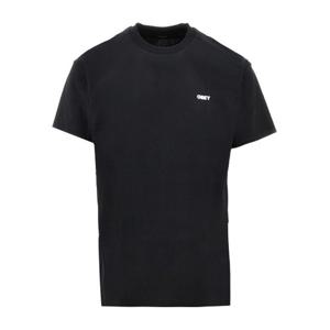 오베이 블랙 로고 프린트 반팔 티셔츠 22MC0001303 BLK