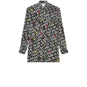 BOTTEGA VENETA 올오버 카 프린팅 크레이프 실크 셔츠 207848