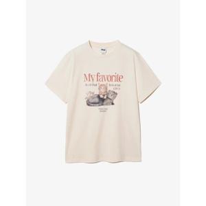 [휠라] FILA 한소희 착용 MY 티셔츠 오버핏 고양이 티셔츠 FS252RS01F004