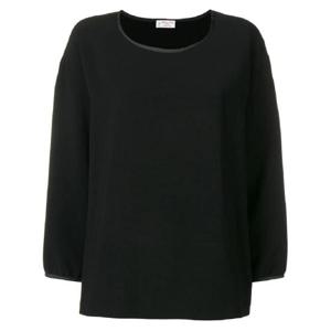 25 FW 알베르토비아니 새틴 트리밍 크레이프 블라우스 MM882AC0030 TP434437566