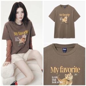 [휠라] FILA 한소희 착용 MY 티셔츠 오버핏 고양이 티셔츠 FS252RS01F003 A