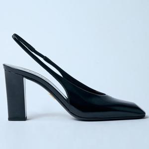 25 FW 프라다 Decolette 데코레트 슬링백 블럭힐 펌프스 블랙 1I838N 055 F0002