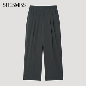 [쉬즈미스] 투턱 밴딩 와이드 팬츠_SWWSLP32130_DG