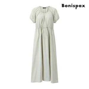 [보니스팍스(여성의류)]셔링 스트링 반팔 롱 원피스 (XP7OP001M0)