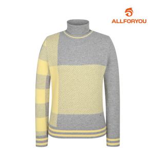 [올포유] 여성 체크 믹스 캐시미어 터틀넥 니트 AWSHLA197-190_G