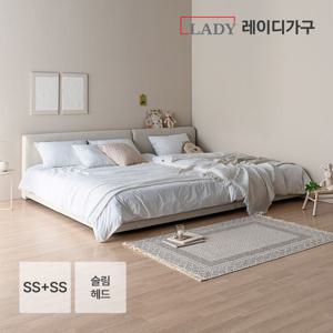 [볼드헤드무료UP+방수커버] 레브 패브릭 패밀리침대 SS+SS
