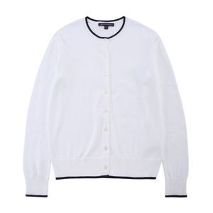 [브룩스브라더스] BB_[여성] 코튼 배색 가디건 (화이트) (BBWCWF7450AES)