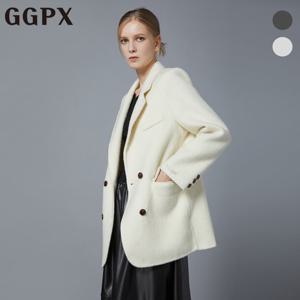 [지지피엑스]캐시미어 더블 카라 하프 코트 (GO9JK003F)