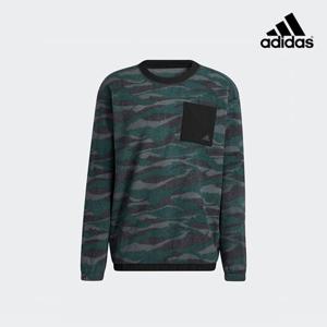아디다스골프 남성 22FW 텍스처 프린트 크루 스웨트 셔츠 HF6523