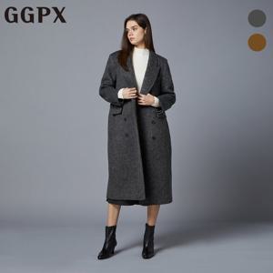 [지지피엑스]더블 카라 버튼 헤링본 울 코트 (GOBCT003F)