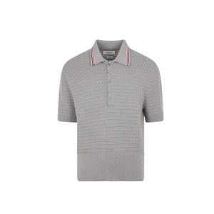 톰브라운 니트 반팔티셔츠 라이트그레이 남성 MKP084A Y3017 055