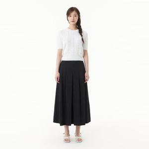 플라스틱아일랜드  투턱플레어 스커트형 팬츠 (PR2WP461)