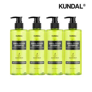 쿤달 올데이 스멜커버 청소년 샴푸 라임바질앤만다린 400ml x4개