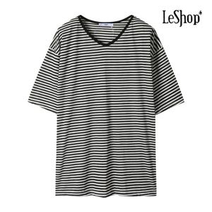 [르샵]단가라 V넥 옆트임 반팔 티셔츠 (BP5TS001A)