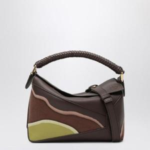 LOEWE Puzzle Edge small bag Chocolate Light Moss A510P60XB0LERLOEW-0017