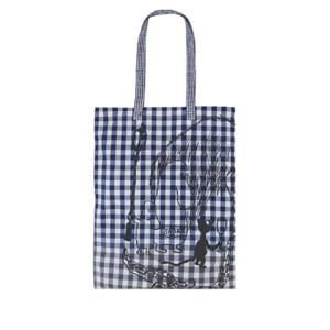 25 FW 꼼데가르송 깅엄 패턴 그래픽 프린트 토트 백 TOK203S251NAVY TP441280752