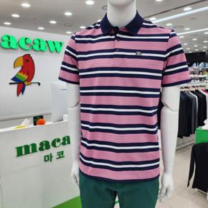 [마코]김제 모다 남성 3도 스트라이프 요꼬에리 티셔츠 MOM2TS21