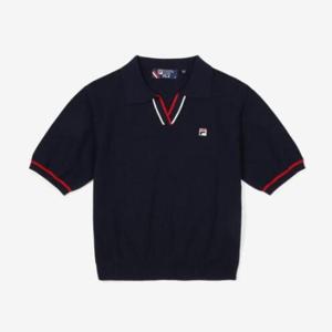 휠라 여성 테니스 라이프 티핑 크롭 니트 카라티셔츠 FS2TSF2372F_INA