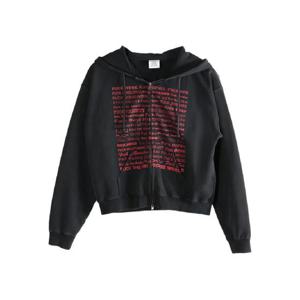 베트멍 text print zip up hoodie UH76ZU660B