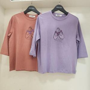 뱅뱅 HC15 뱅뱅 봄 여성 레터링 면 칠부 티셔츠 CTL141