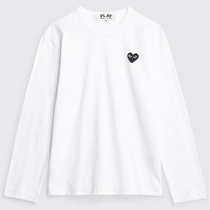 25 FW 꼼데가르송 플레이 스몰 블랙하트 롱슬리브 티셔츠 화이트 P1T120 2