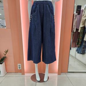[수스]풀밴딩 단추와이드 9부바지 S251BJE351_US