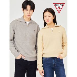 [게스]원포인트 자수 하프집업 스웨터 NN4S0773