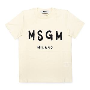 MSGM 2000MDM510 200002 02 브러시드 로고 여성 반팔티