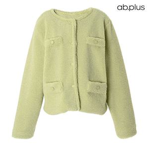 [ab.plus] 무지 라운드넥 버튼 뽀글이 자켓 (LSX4MJ33A)