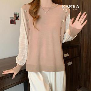 [카라]KARRA 버튼스터드믹스니트_A4S0717