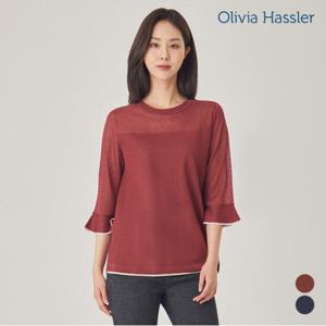 [올리비아하슬러] 7부라운드넥풀오버니트_OHBMSW301