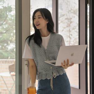[저스트원] 후르츠 펀칭 조끼가디건 6color, 55~77