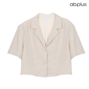 [ab.plus] 투버튼 카라 포인트 크롭 자켓 (LSY2MJ81A)