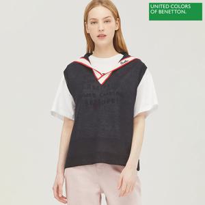 베네통 세일러 베색 슬리브리스 니트 BAKVE1331_NY