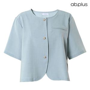 [ab.plus] 원형 버튼 슬릿 디테일 반팔 자켓 (LSY2MJ85A)