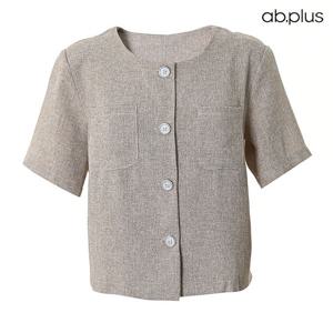 [ab.plus] 노카라 단추 포인트 반팔 자켓 (LSY2MJ34A)