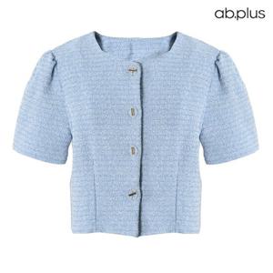 [ab.plus] 노카라 버튼 디테일 라인 반팔 자켓 (LSY2MJ43A)