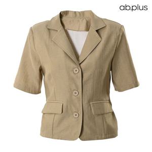 [ab.plus] 더블 카라 포켓 디테일 반팔 자켓 (LSY2MJ42A)