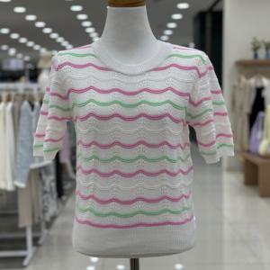 [숲]라운드넥  배색 반팔니트/ OA5SKT6IV
