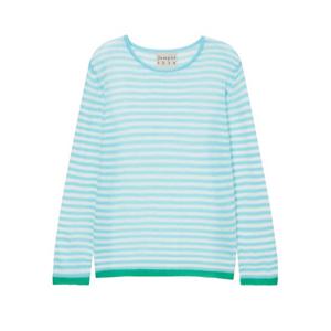 라움 여성  JUMPER 1234 블루 라인배색 캐시미어 니트 CWSW3E029B1