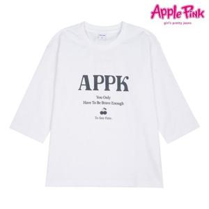 [애플핑크]7부 체리 레터링 티셔츠 (APK8R530GSW)