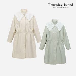 [써스데이아일랜드]레이스 카라 롱 점퍼(T226MJP531W)