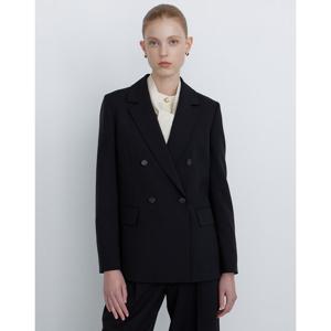 닥스 여성 24FW BESTSET UP 블랙 솔리드 더블버튼 긴팔 자켓 (탄탄한 폴리) DLJA4DI71BK
