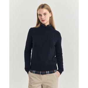 헤지스 여성 24FW 역시즌세일울 모크넥 스웨터 네이비 HSSW4D909N2